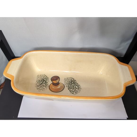 Vintage Los Angeles Pottery Mushroom Design Loaf Pan 1971 - Picture 2 of 6